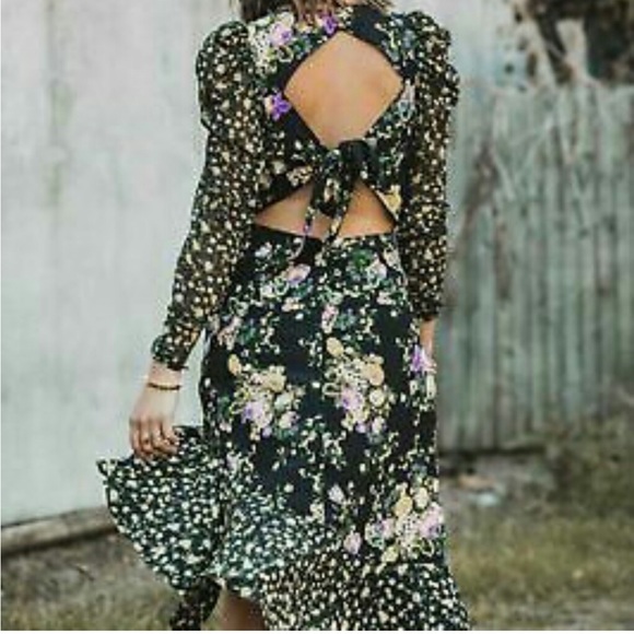 For Love & Lemons Ross Floral Midi Dress - Picture 7 of 9